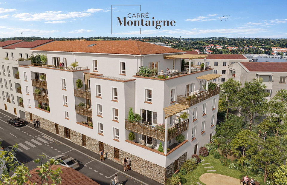 Visuel 3D extérieur de la Résidence Carré Montaigne à Montaigu