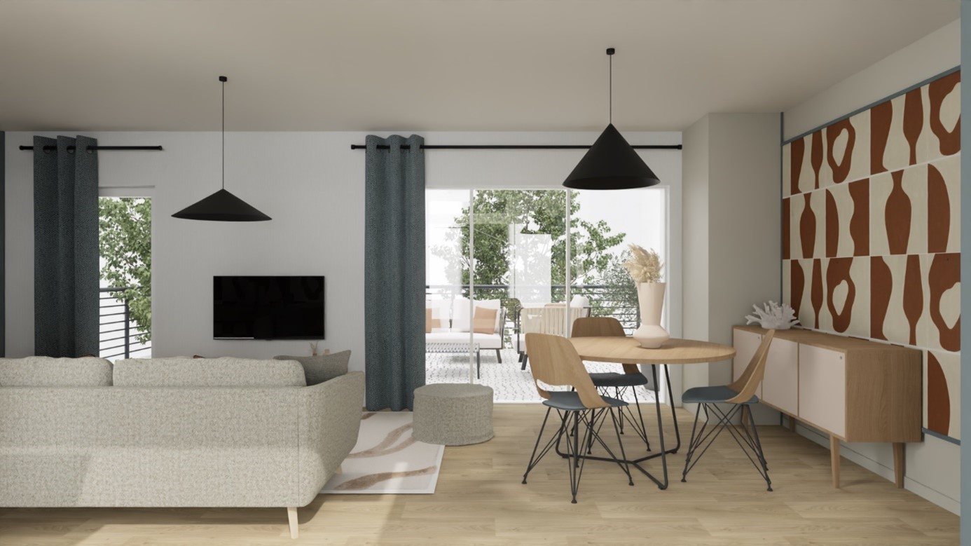 Intérieur de maison au design sobre.